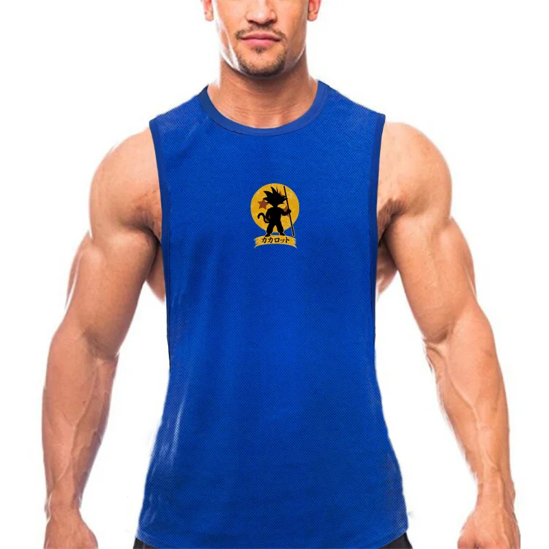 Summer Running Vest Men Quick Dry Open Side Gym Clothing Bodybuilding Fitness Tank Top Sleeveless Shirt Workout Singlets