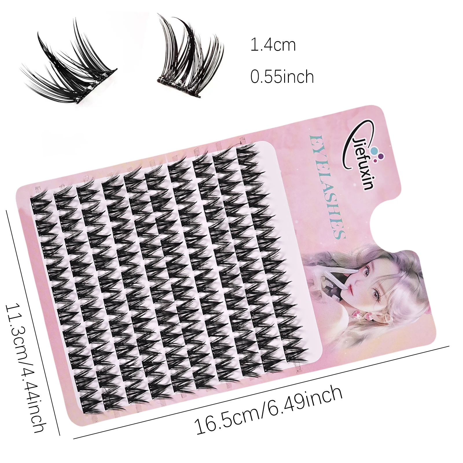 100 مجموعة C مجعدة لمجموعات الفتيات نمط فردي رمش تمديد مجنح أدوات ماكياج مجزأة طبيعية #4