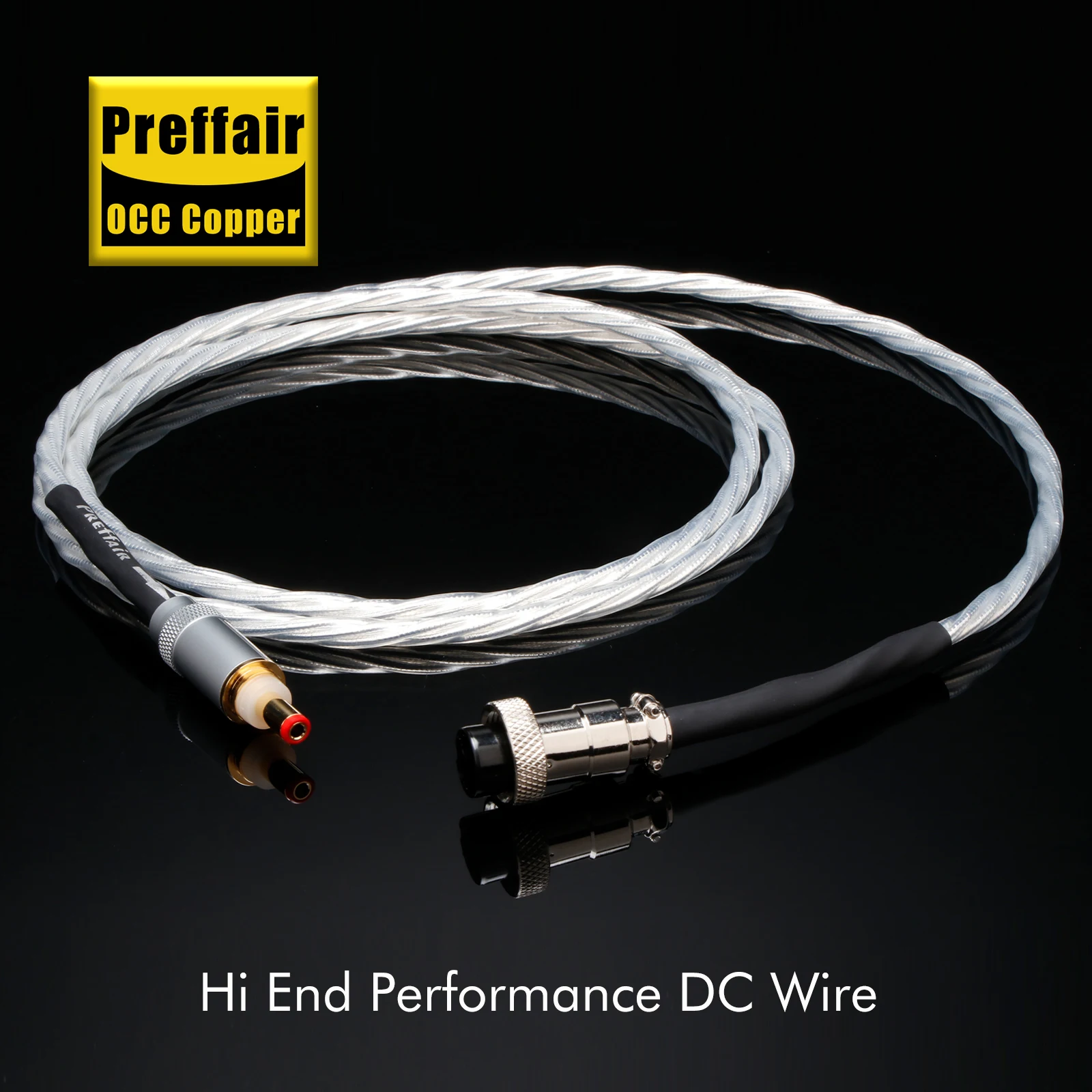 Hifi DC Cable USB/DC/GX16/GX12 to DC 5.5*2.5/2.1/mm OCC Silver Plated AC/DC Phono Cable Silver Foil Shield Amplifier Cable