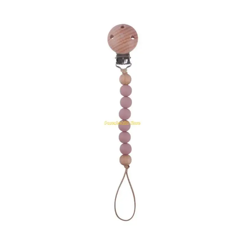 

WXTD Newborn Pacifier Clip Chain Silicone Beads DIY Dummy Nipple Soother Holder Baby Teething Chewing Chain Clip