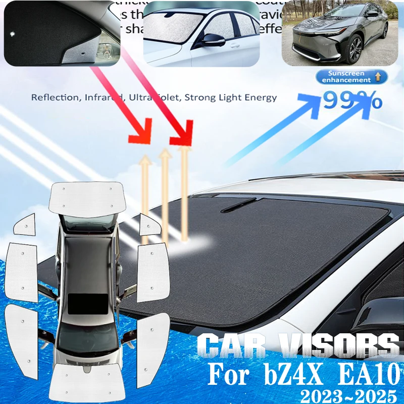 For Toyota bZ4X 2024 EA10 2023 2025 Car Thermal insulation Sun Window Visors Anti-UV Sunshade Sun Visors Covers Car Accessories