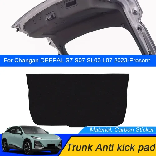 CHANGAN DEEPAL S7 S07 SL03 L07 용 자동차 PU 가죽 매트, 킥 방지 탄소 트렁크, 날씨 방진, 뒷문 보호 스티커, 2023-2025 