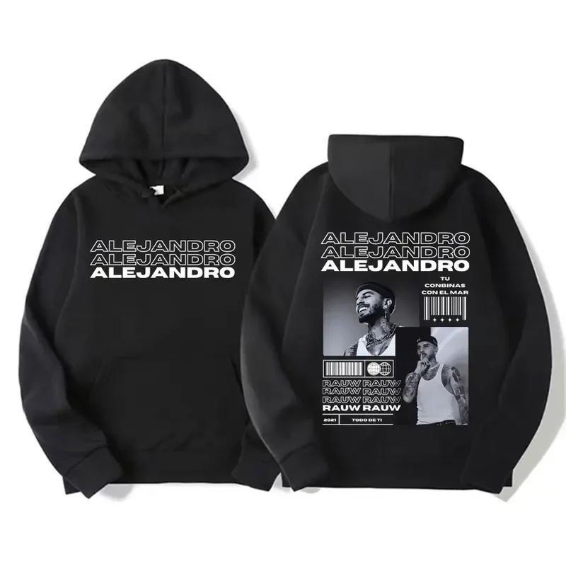 Raw Alejandro Album Todo De Ti Cover Hoodie Men Hip Hop 90s Vintage Oversized Sweatshirt Male Fashion Casual Hoodies Streetwear