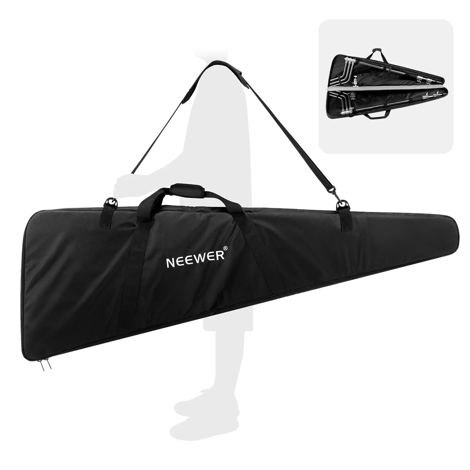 

Neewer C Stand Bag Upgraded Heavy Duty Carrying Case With Shoulder Straps, Handles, Dividers For 2 C Stands Extension Arms Grip