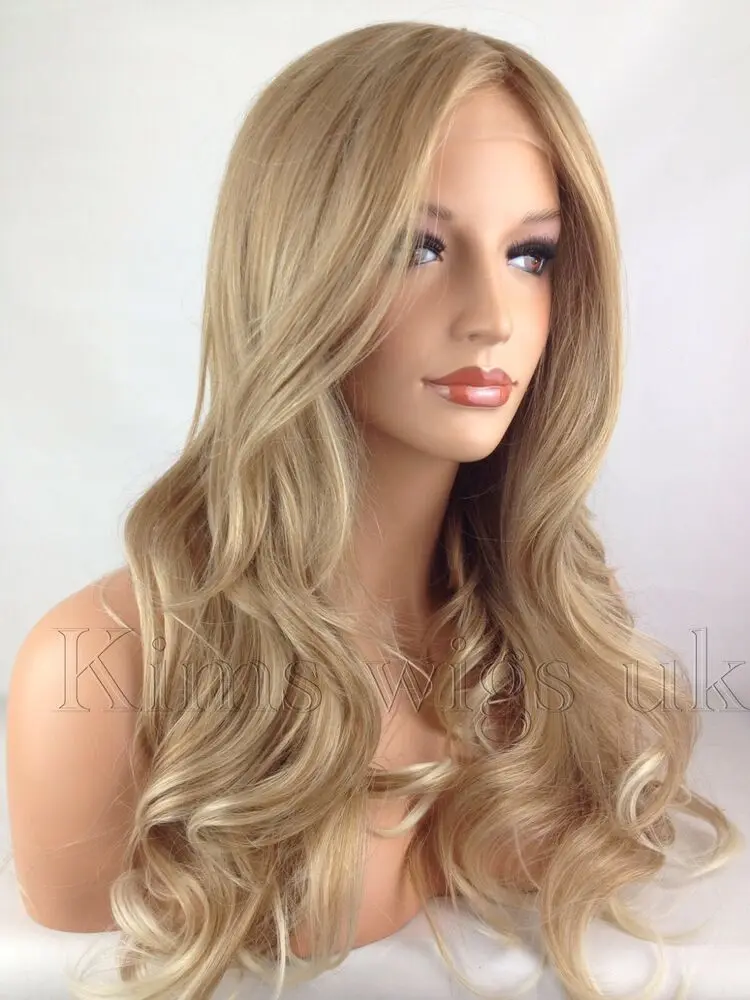 BLONDE TIPPED LONG LACE FRONT Synthetic HEAT RESISTANT LADIES WOMENS Wig