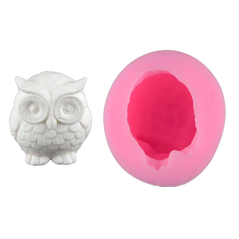 Owl Shape Silicone Cake Mold 3D Flower Fondant Mold Cupcake Jelly Candy Chocolate Decoration Baking Tool Moulds