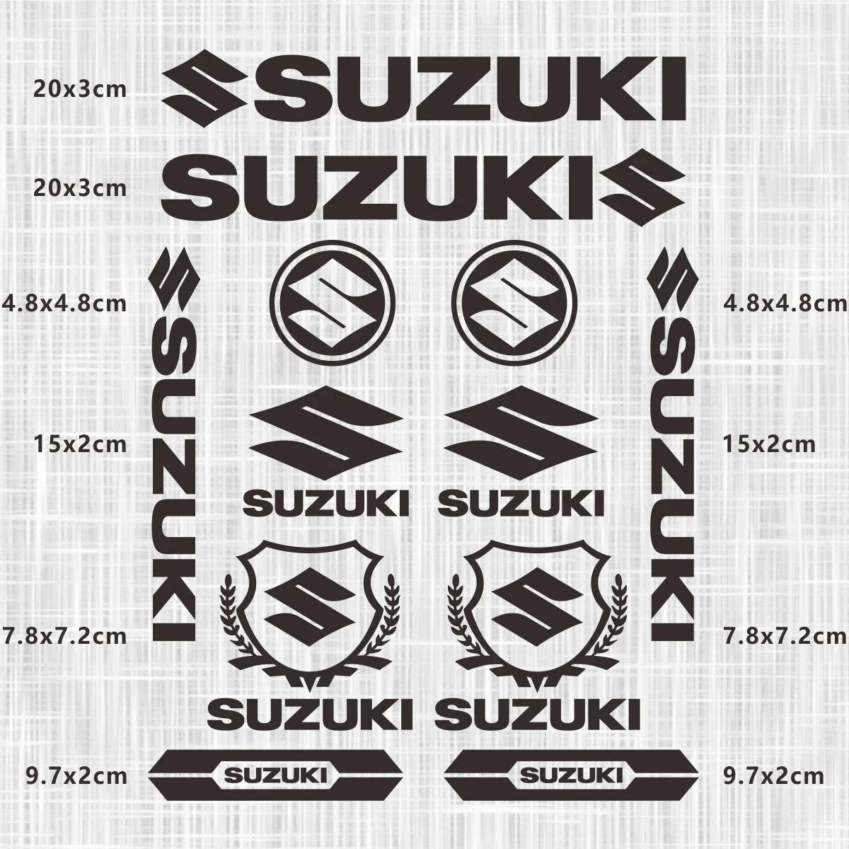 Suzuki Stickers Logo Motorcycle Tank Helmet Emblem Decals