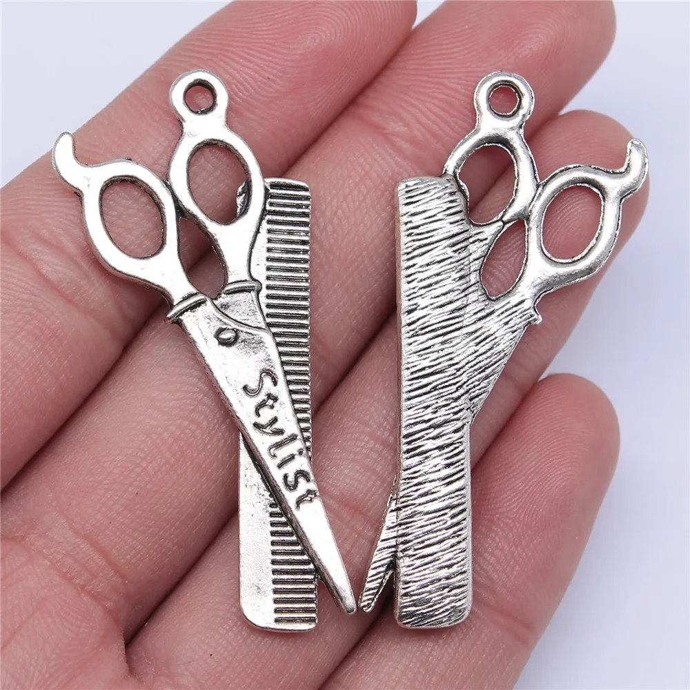 WYSIWYG 3pcs 24x53mm 2 Colors Scissors Charms Pendant For DIY Jewelry Making Handmade Jewelry Craft Findings