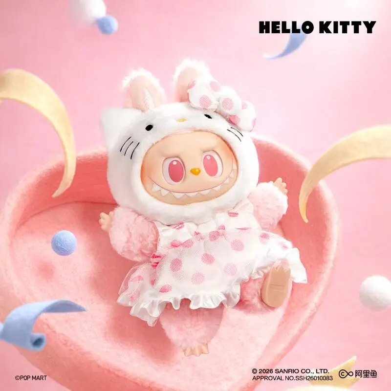 

New POP MART Labubu The Monsters X Sanrio Family Vinyl Plush Doll Anime Figure Blind Box Trendy Keychain Gift