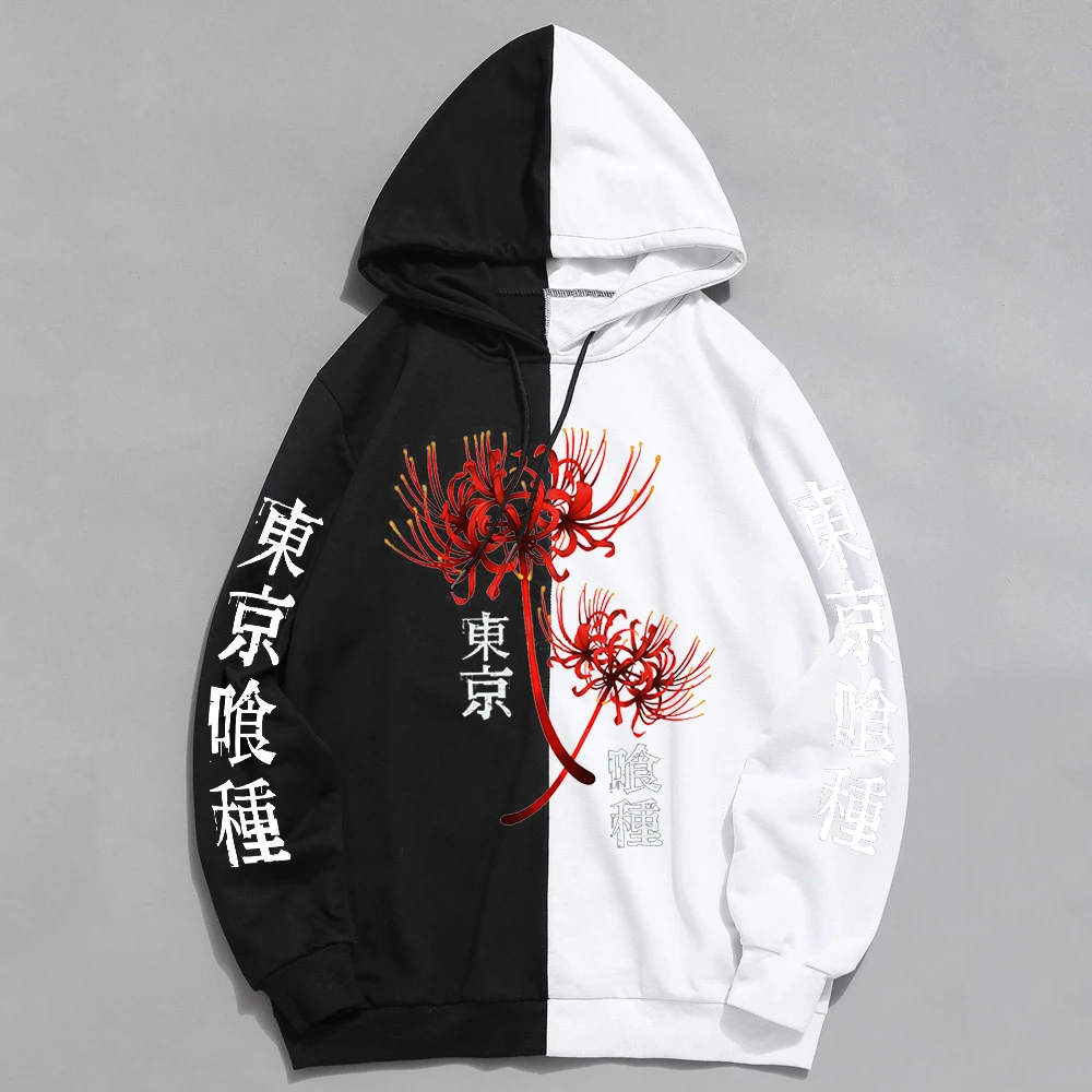 2022 Tokyo Ghoul Spider Lily Hoodie Anime Kanekiken Pullover Long Sleeve Loose Womens Mens Harajuku Oversized Unisex Sweatshirt