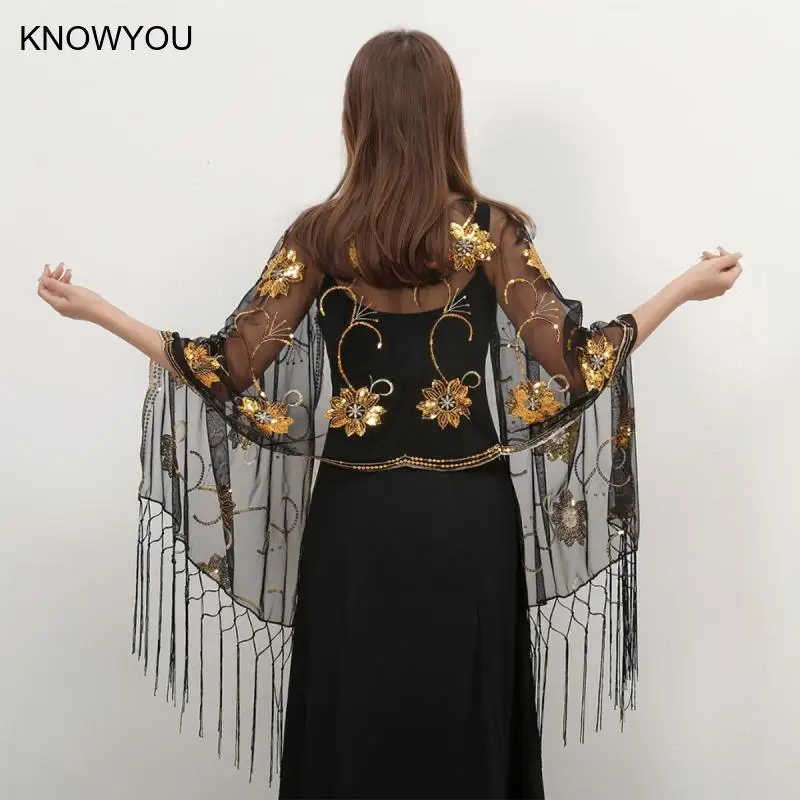 

Glitter Shimmer Catholic Head Scarf New Sequins Scarf Shawls for Women Evening Dresses Elegant Shawls Wedding Mantilla Hijab