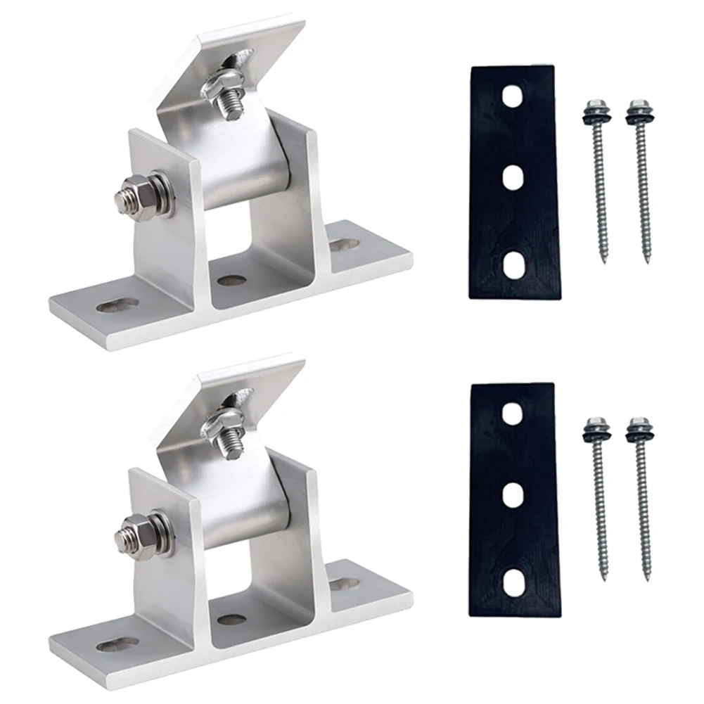 1/2pcs Solar Panel Foot Mount Aluminum Alloy Solar Panel Adjustable Foot Mount With Angle Bracket Roof Mounting Attachment