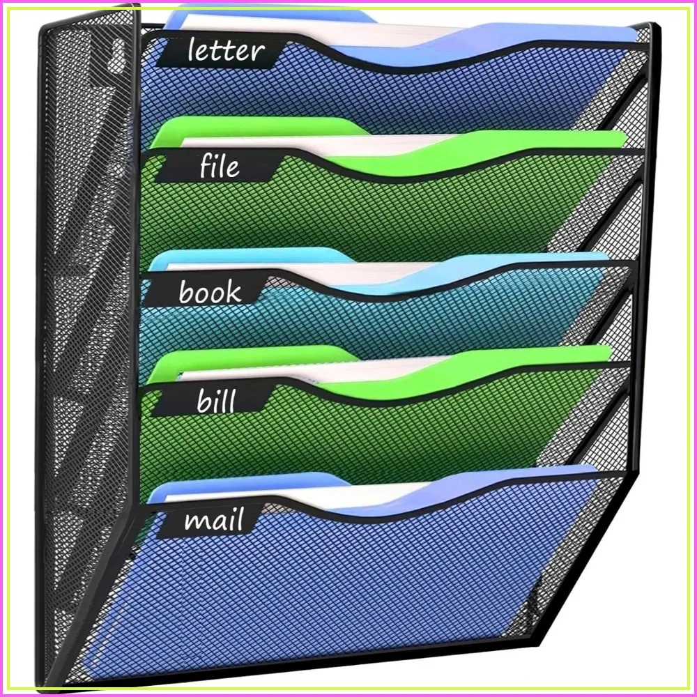 

Wall File Organizer Hanging Magazine Holder for Office Home, 5 Tier