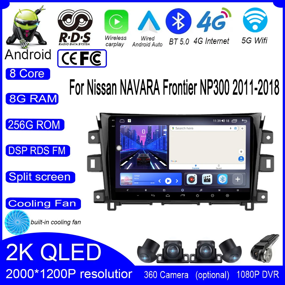 

Android 14 For Nissan NAVARA Frontier NP300 2011-2018 Car Multimedia Radio 4G IPS GPS QLED Navigation Auto Screen Carplay Player