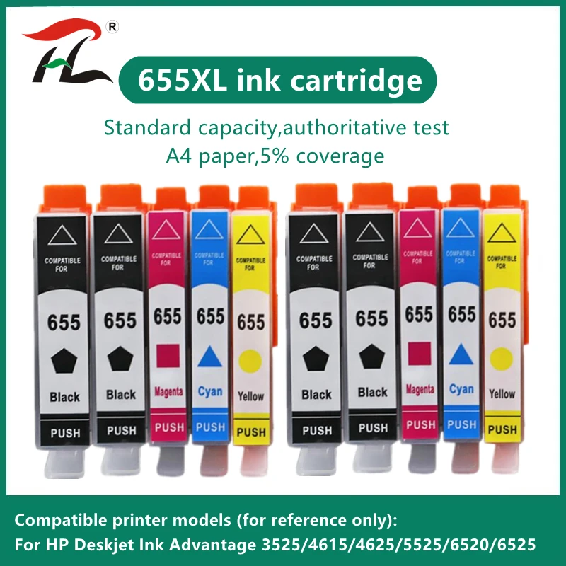 655XL ink cartridge Replacement For HP655 Cartridge For HP 655 Deskjet 4615 4625 3525 5525 6520 6525 6625 Printer Kit