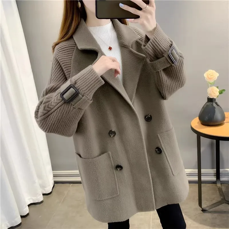 

Coats For Elegant Women Leather Trench Coat Pocketed Professional Armygreen Button-Down Zippers Stretch High-Quality Moda