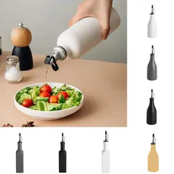 Reduce Oxidation Ceramic Olive Oil Dispenser Bottle Modern Design Empty Kitchen Sauce Pot Leak-proof Funnel No-drip Pourer