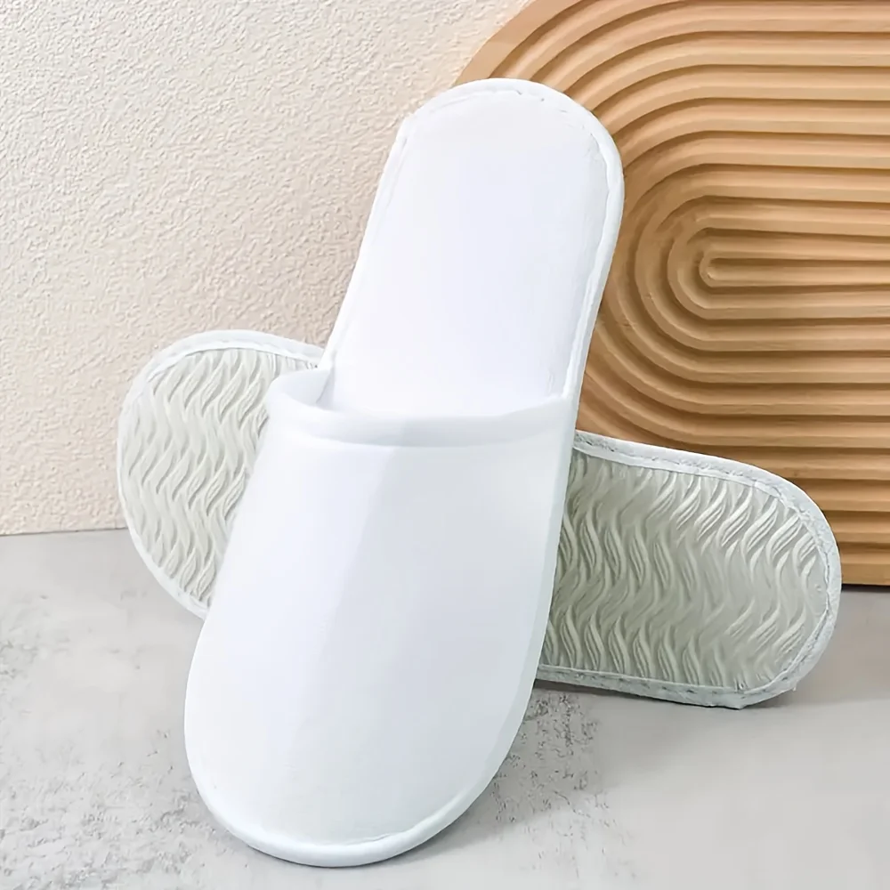 5 Pairs/12 Pairs/25 Pairs/48 Pairs of Disposable Non-Woven Hotel Slippers, Suitable for Hotels, Spas, Beauty Salons and Other Places, Unisex