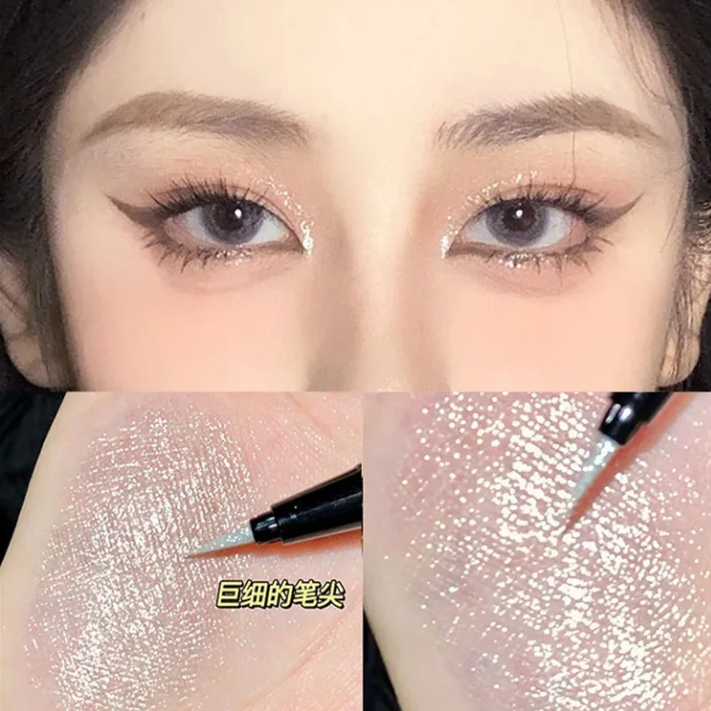 GUICAMI Diamond Eyeliner Pen Waterproof Long-lasting Super Slim Makeup Sparkling Eyeliner Pen for Eye Makeup False Eyelashes
