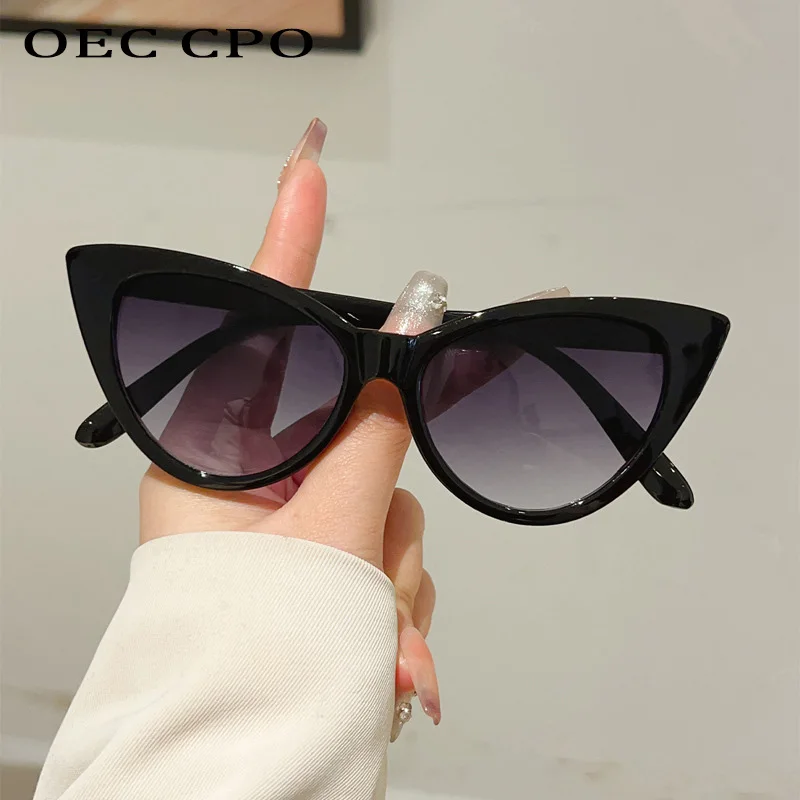 

Fashion Vintage Cat Eye Sunglasses Women Brand Designer Polychrome Sun Glasses Female Ins Popular Shades UV400 Eyewear