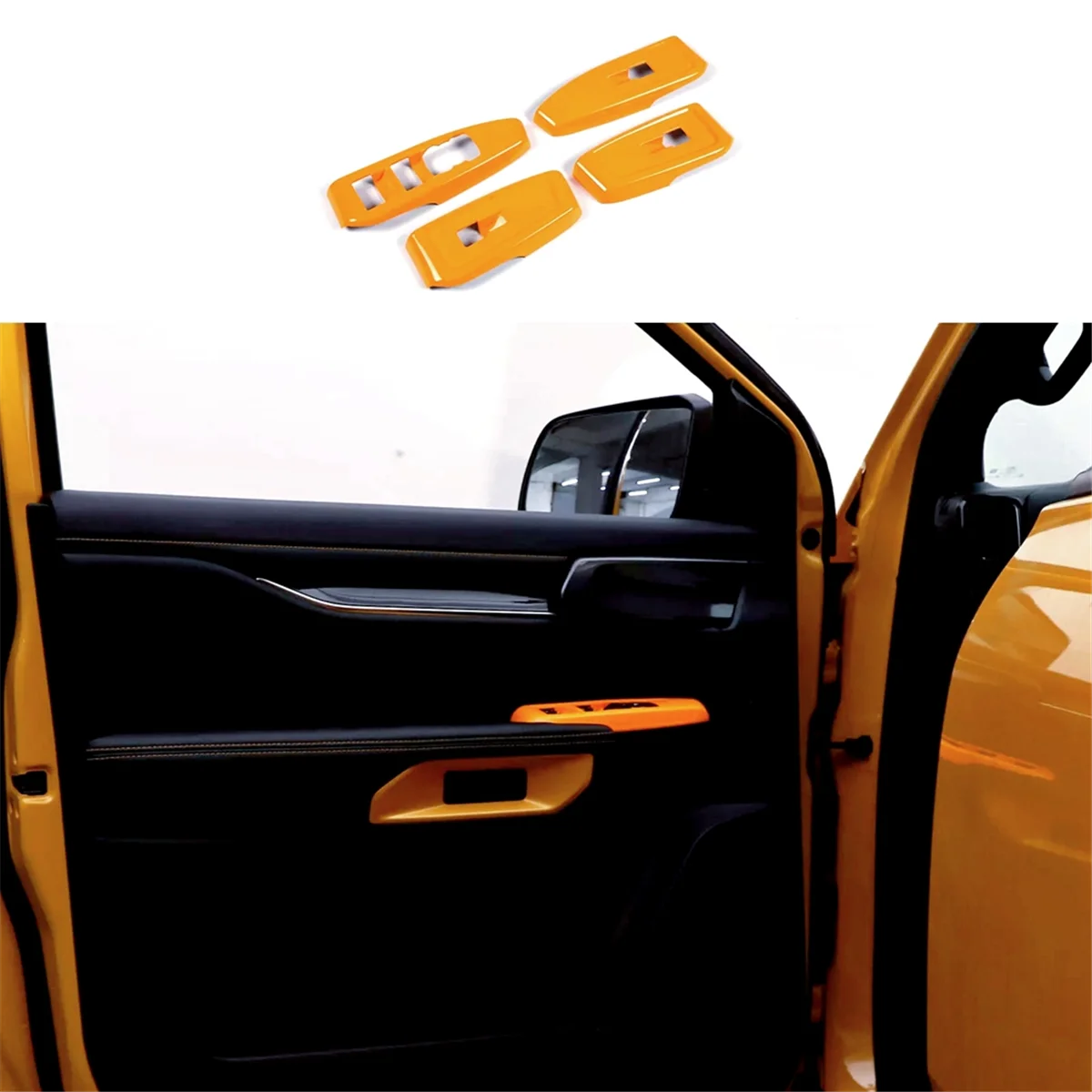 For Ford Ranger 2023 2024 LHD Car Window Lift Switch Panel Cover Trim Interior Accessories Orange