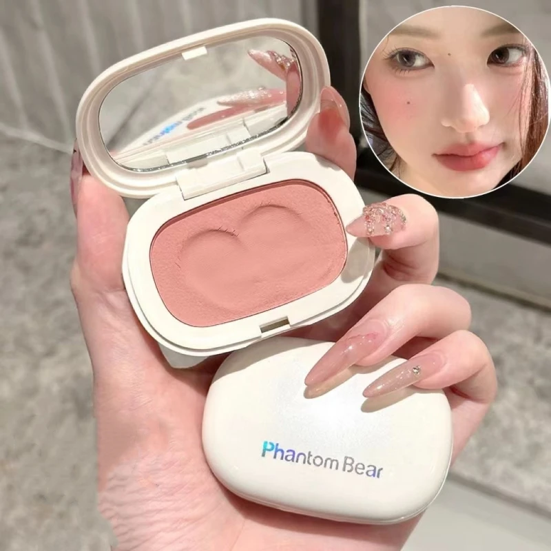 

Single Color Matte Blush Cream Silky Texture High Color Rendering Cheek Bronzer Contour Low Saturation Long-lasting Makeup