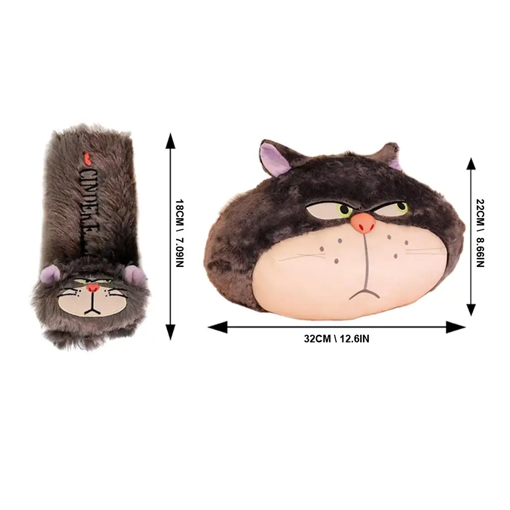 Cartoon Cute Lucifer Bad Cat Car Headrest Seat Belt Cover Anime Movie Plush Car Headrest Car Neck Pillow Interior Supplies