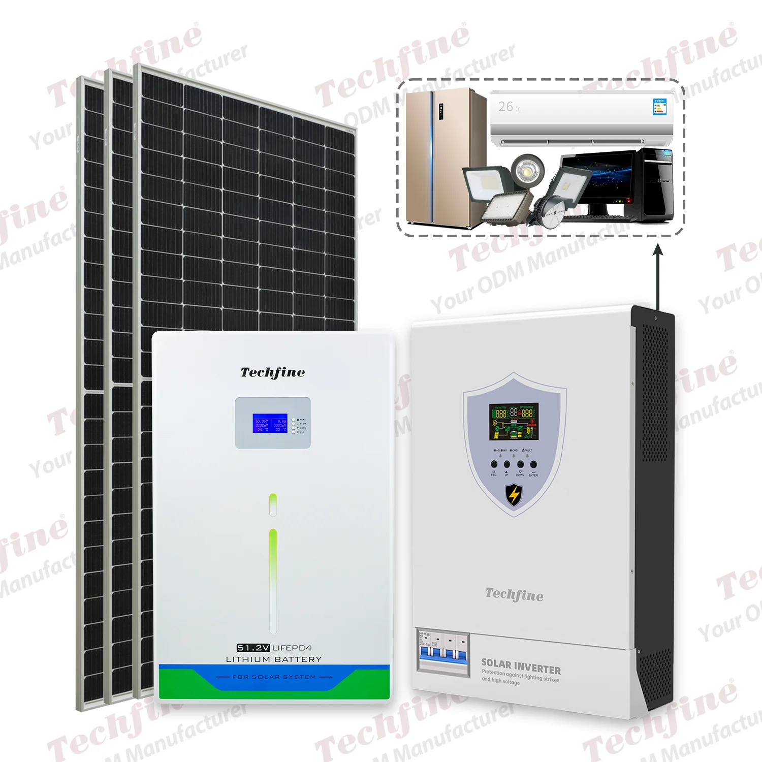 System 5kwh Home Solar Power System Accept ODM 4kw 6.2kw Full Capacity Surge protection Hybrid Solar Energy