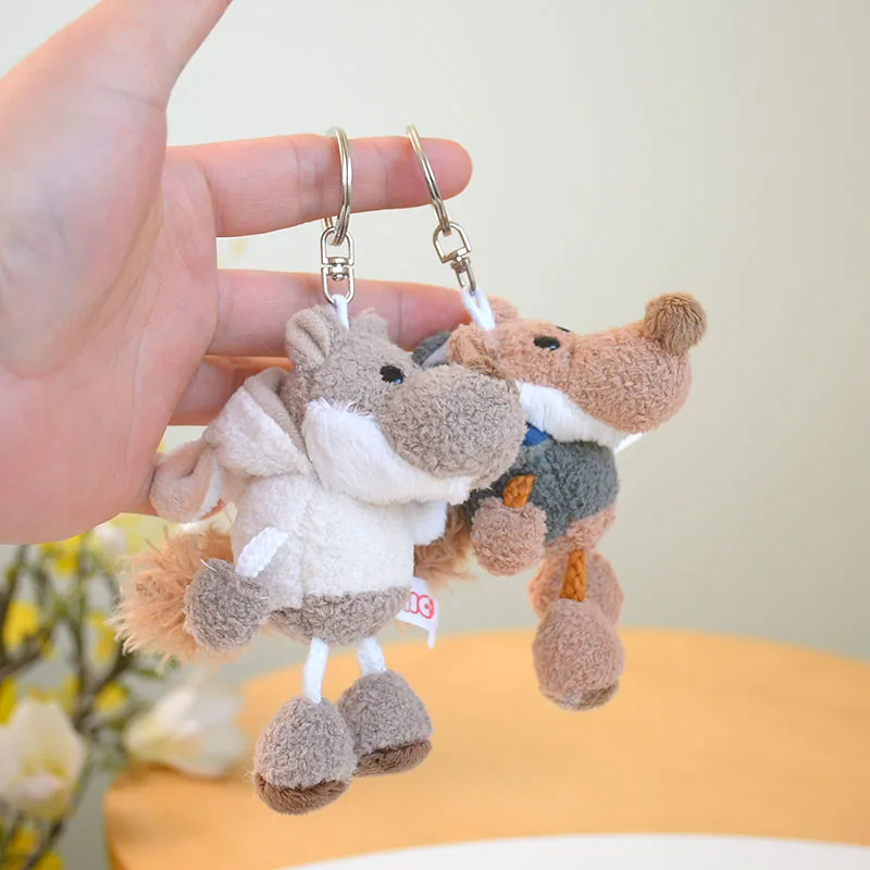 Nice Wolf Turn To Sheep Lamb Hooded Clothes Soft Stuffed Doll Small Pendant Key Ring Girl Boy Birthday Christmas Gift 1pc