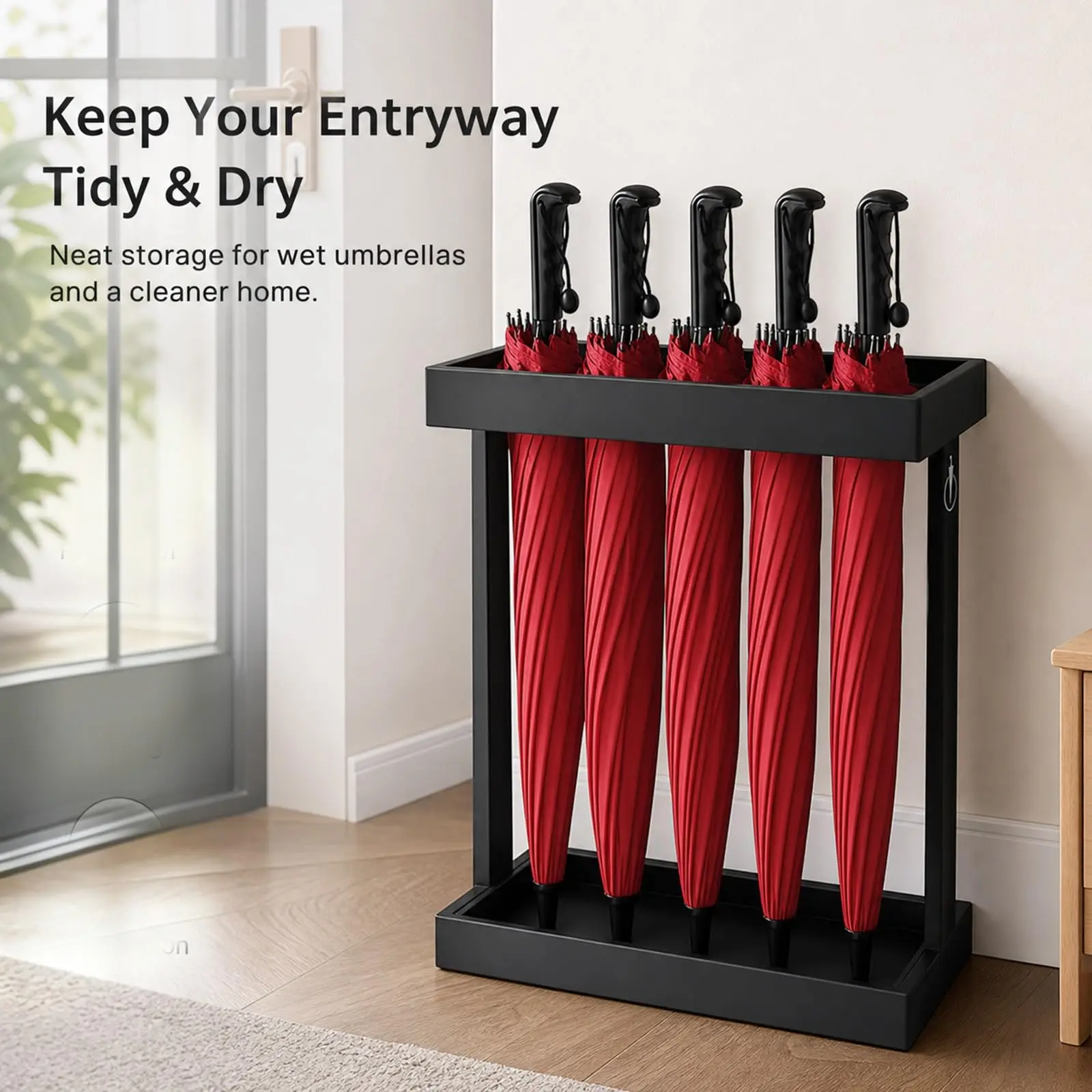 Umbrella Stand Holder Rack Storage Organizer Metal Freestanding Multi Slot