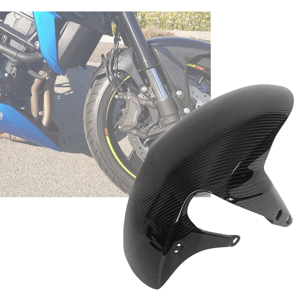 MOTO4U Real Carbon Fiber Front Mudguard Fender Twill Weave Wheel Cover Cowling Motorcycle Accessories For Suzuki GSX-S 750