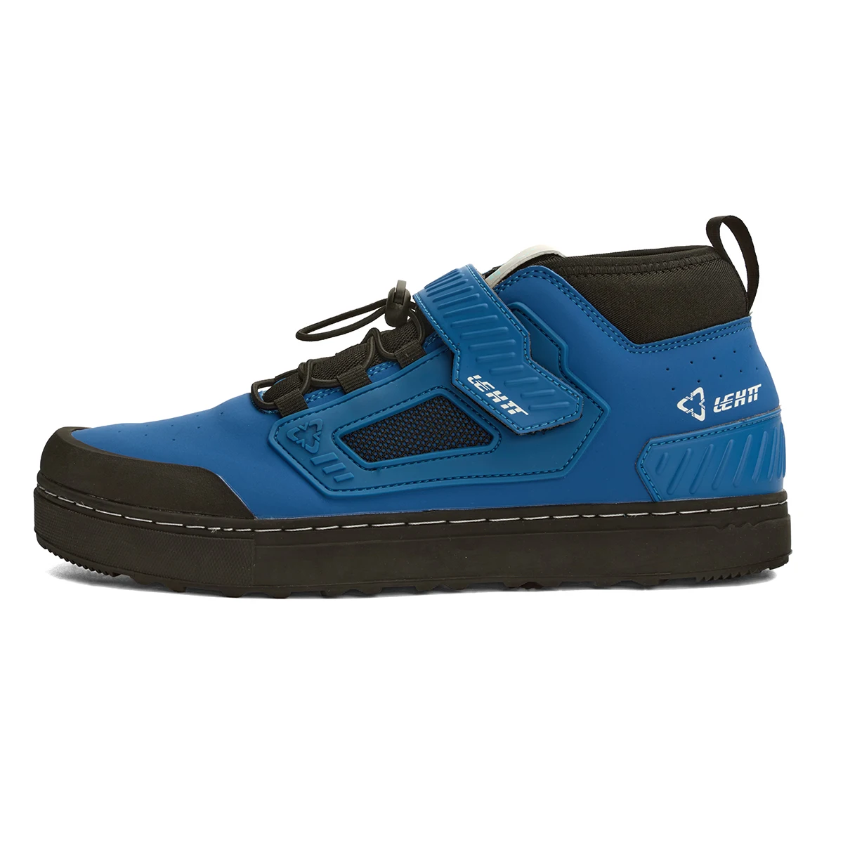 Men Women Mid-Cut Flat Pedal Cycling Shoes, Quick Pull Laces & Strap Lock Design, Hard Wearing Anti-Slip Sole for Mountain Bikin