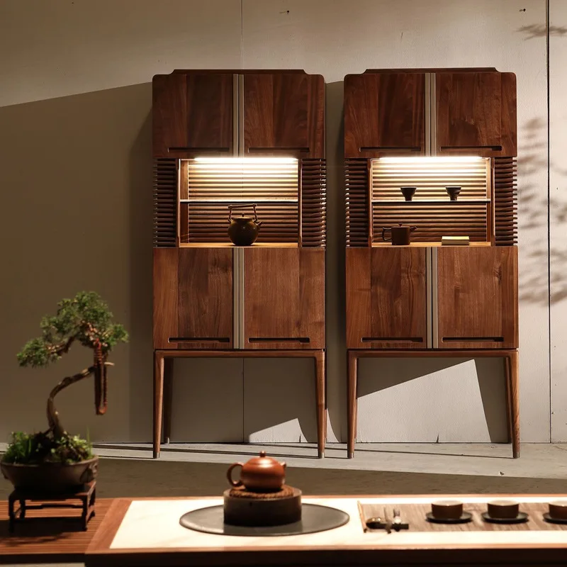 

solid wood tea cabinet, dining side cabinet, living room locker integrated tea side cabinet, locker, tea cabinet