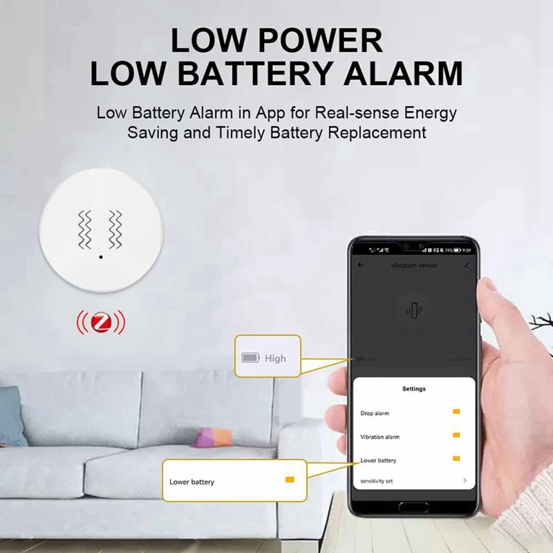 Tuya Zigbee สมาร์ทเซ็นเซอร์การสั่นสะเทือนการตรวจสอบแบบเรียลไทม์ประตูหน้าต่างการตรวจจับสมาร์ทเซ็นเซอร์ป้องกันความปลอดภัย