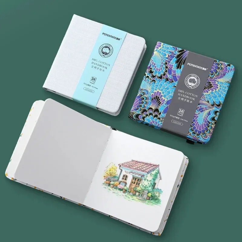Potentate 100% Cotton Square Watercolor Book 300g Art Drawing Sketch Pad Notebook for Painting бумага акварели