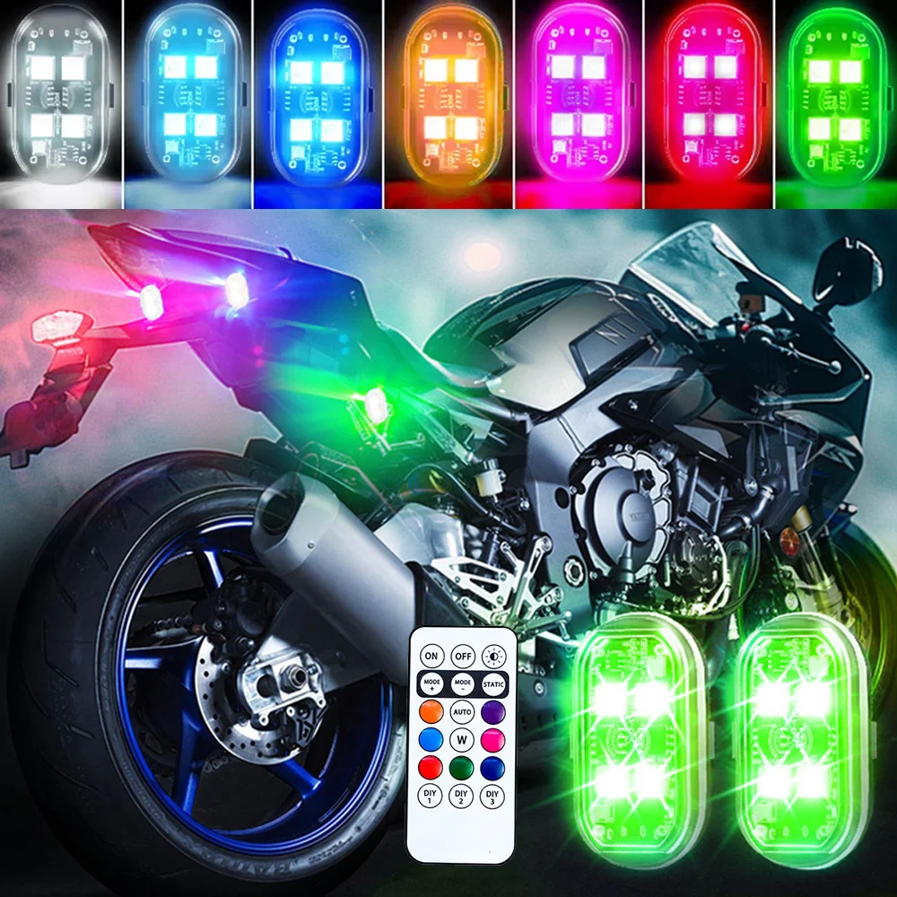 

RGB светодиодные автомобильные стробоскопы, светодиодная вспышка для мотоцикла, беспроводной свет, сигнальные огни для самолетов, вертолетов, аксессуары