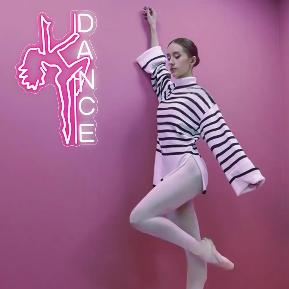 Dance Girl LED Neon Sign USB Wall Light Dancer Theme Neon Lamp for Dance Studio Bedroom Party Christmas Holiday Wall Decor Gift