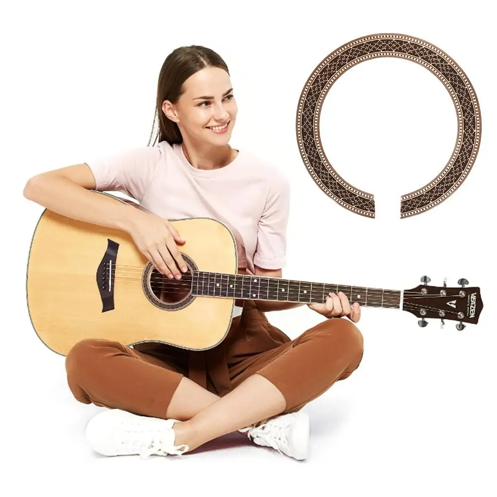 New Wooden Guitar Rosette Inlay Inner Diameter Guitar Decals Guitar Sound Hole Curved Strips Guitar Decoration electric guitar
