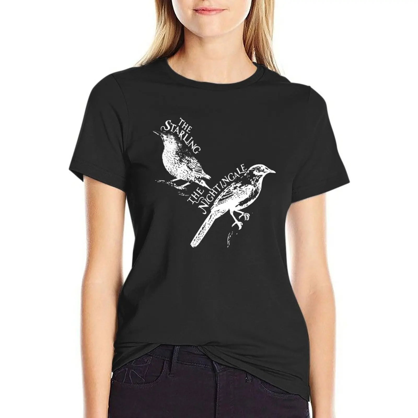 Nightingale and Starling Classic T-Shirt customs design your own graphics sports fans oversized Women's summer blouses 2024