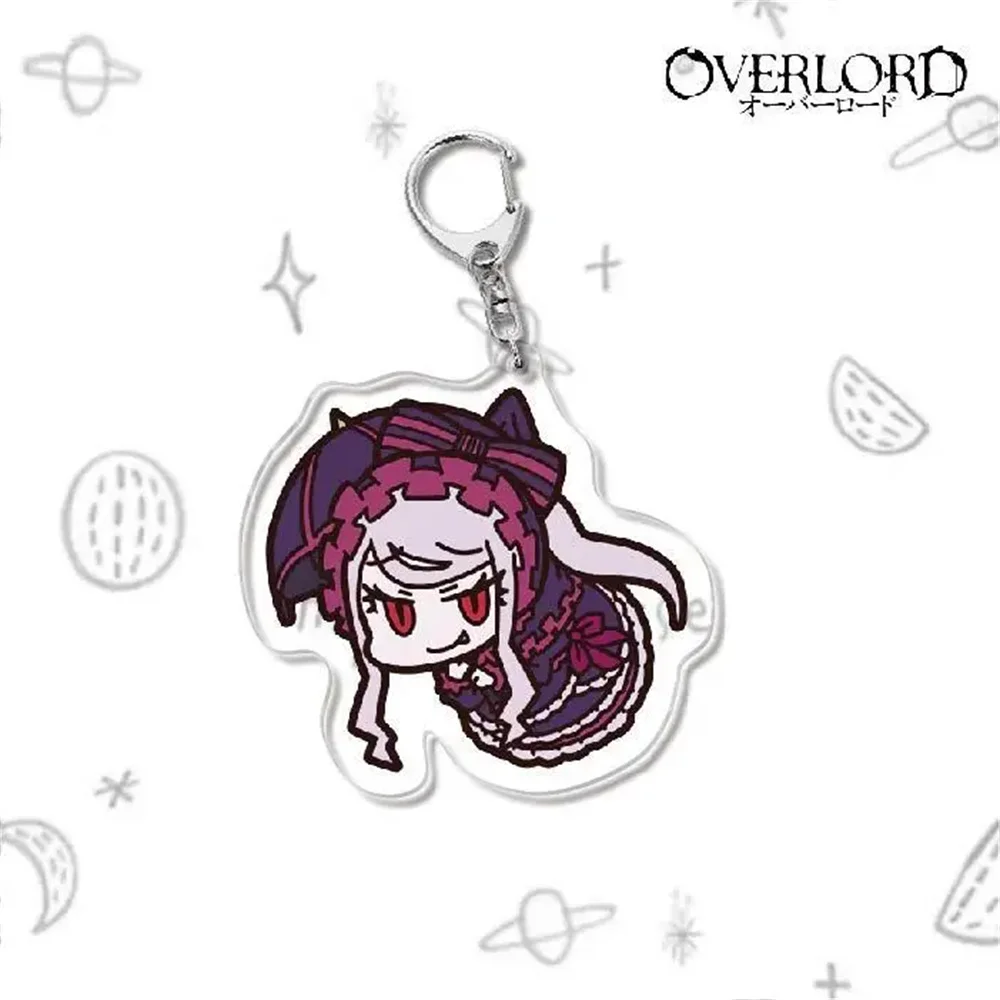 6CM Hot Anime OVERLORD Figures Keychain Cosplay Acrylic Keychain Model Exquisite Plate Desk Decor Prop Fans Birthday Fans Gift