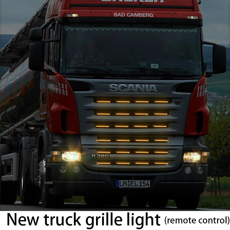 

Driving lights suitable for truck grilles 24V car decoration light Truck ambient light Grille flowing light Truck yellow light