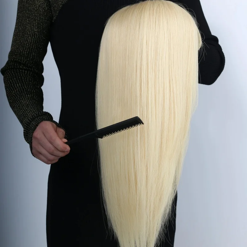Soft Glueless 24'' Silky Straight 613# Blonde 6x6 Silk Base Jewish 100% Human Hair Wig Baby Hair European Hair Preplucked