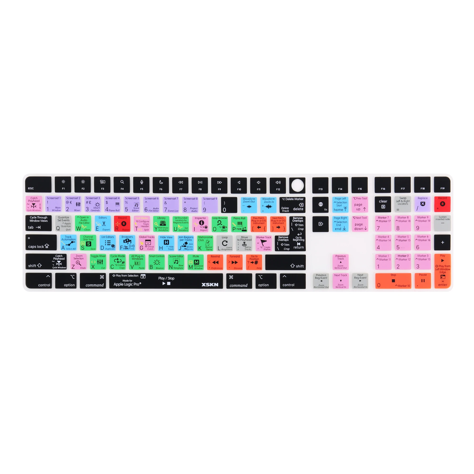 

XSKN Logic Pro Silicone Keyboard Cover Skin for 2021 24" iMac M1 Chip Magic Keyboard with Touch ID and Numeric Keypad A2520