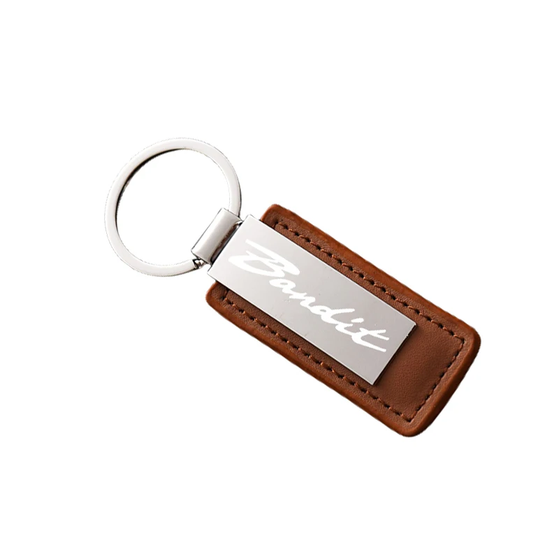 For SUZUKI GSF 250 600 600S 650 650S 650N 1200 1250 Bandit 650S Custom Leather Keychain Alloy Keyring Motorcycle Accessories