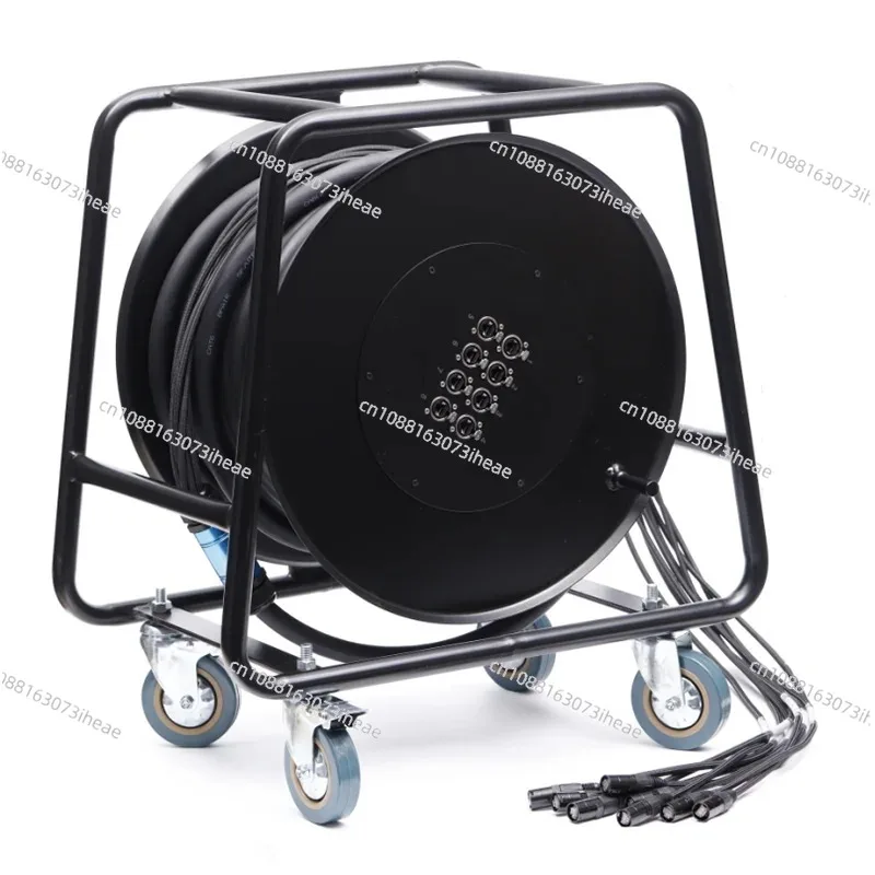 Multi-Channel Audio Cable Cart, Multicore Signal Cable Reel with 8/12/16/24/32/40 Channels