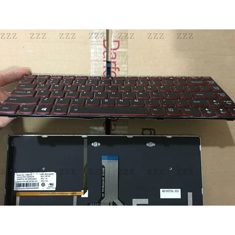 ZZ NEW FOR Lenovo Y400 Y410 Y430P Y400P Y410P Y400N Y410N US & Red Keyboard backlit