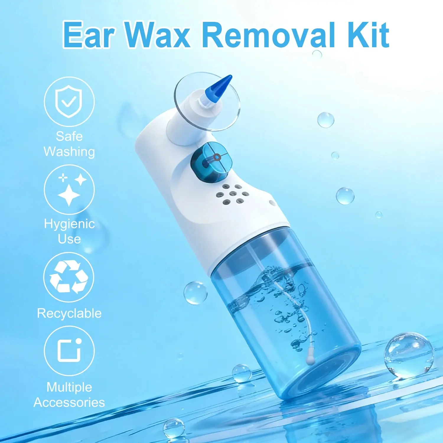 Earwax Removal Kit, Earwax Cleaning Kit, Manual Ear Irrigation System, Safe and Effective Earwax Remover, Ear Flush Cleaner
