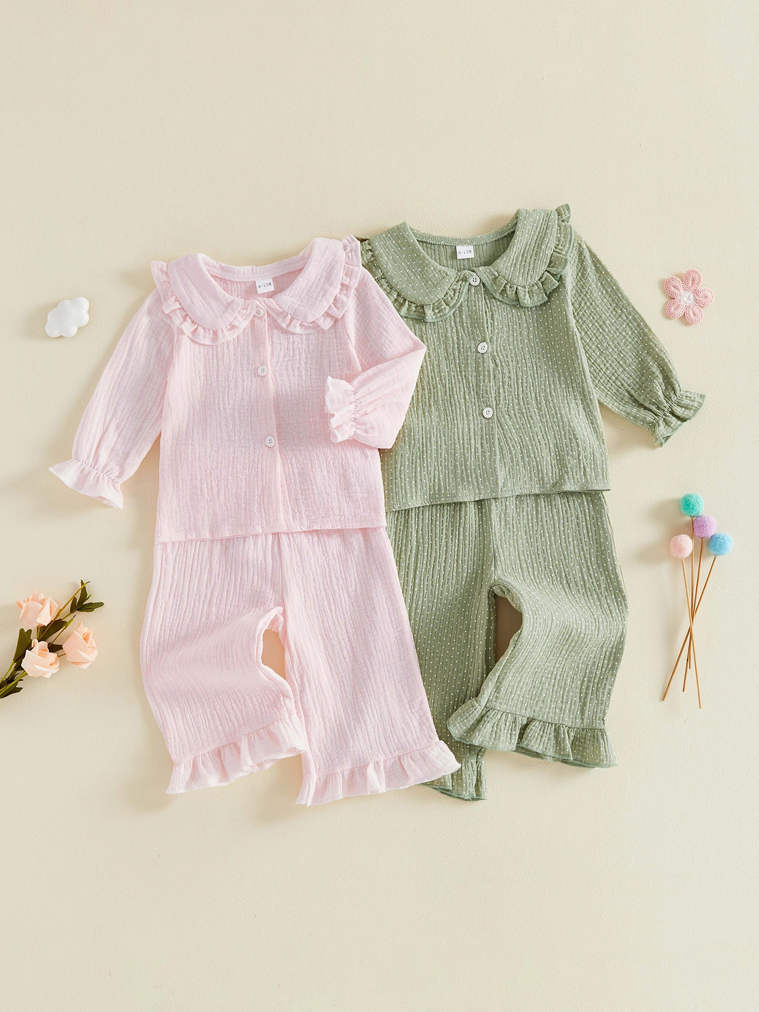 Dot Print Doll Print-Doll-Collar Button Shirt Fall Fall Outfits Dot Girls Fall Collar Button Shirt Premium