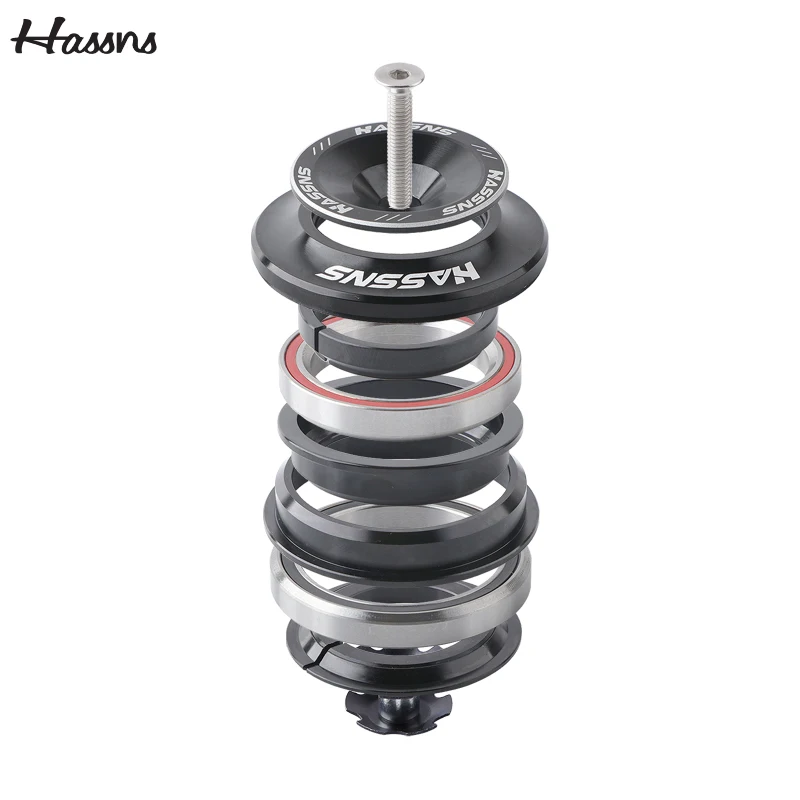 HASSNS Bicycle Tapered Headset 44-55/44-56 Mountain Bike Headset Mtb Steering Bearings Integrated Head Set 1 1/8 Steering Box