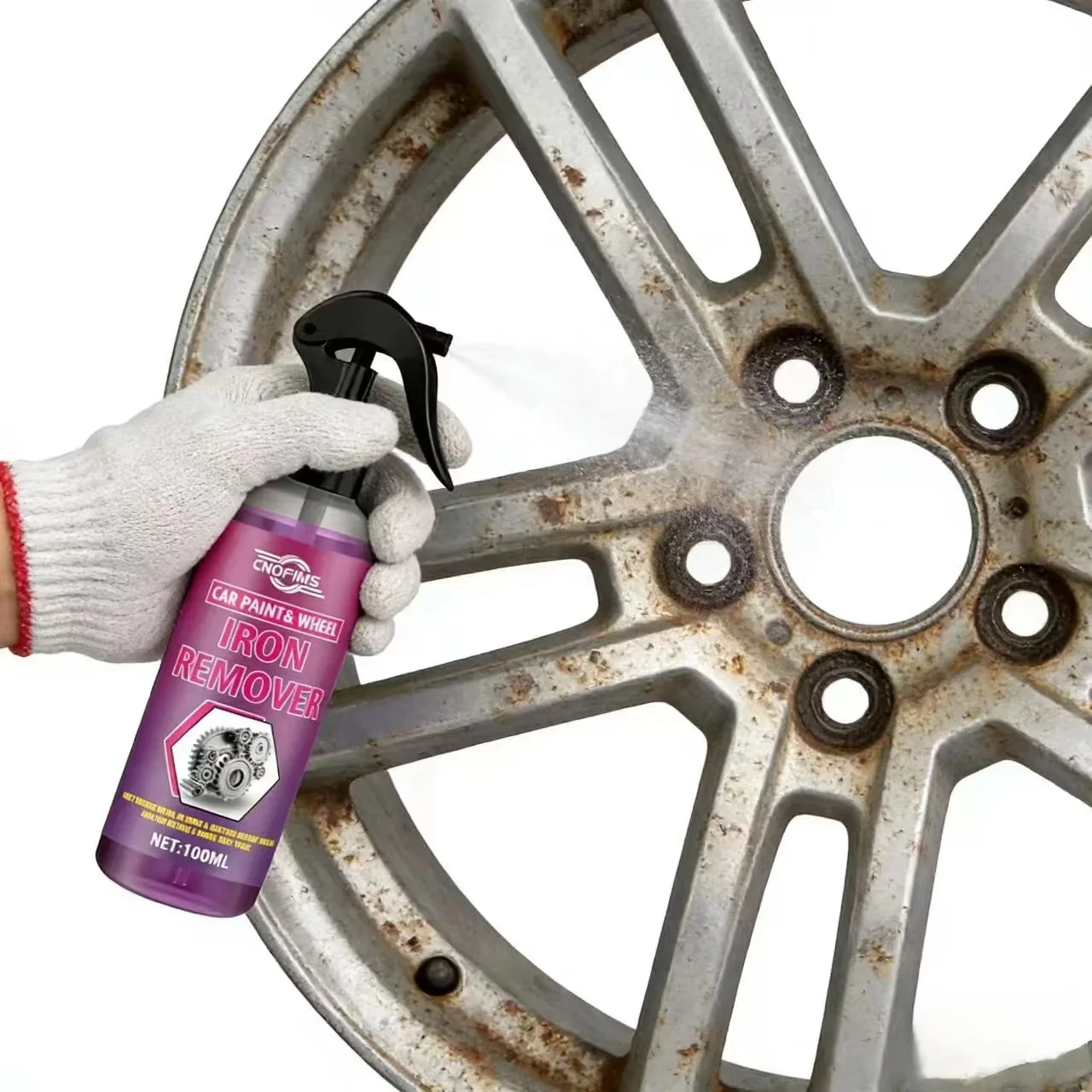 Iron Remover for Car Paint & Wheel Care Auto Surface Clean Tool to Remove Iron Contaminants